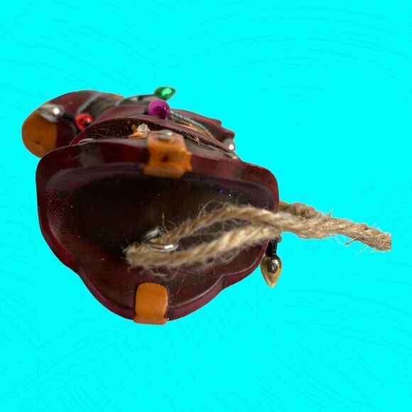 Country At Heart Cowboy Boot Christmas Ornament Ceramic Decorated W/ Tiny Lights - Picture 5 of 7